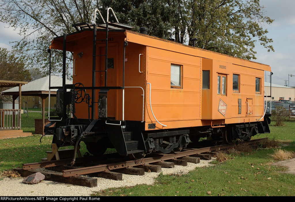 MILW 992083 Bay Window Caboose on display 